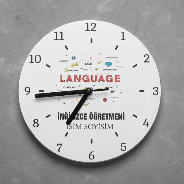Kişiye Özel İngilizce Öğretmeni Duvar Saat