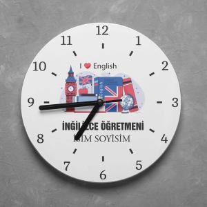 Kişiye Özel İngilizce Öğretmeni Duvar Saati