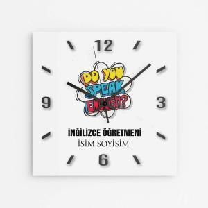 Kişiye Özel İngilizce Öğretmeni Duvar Saati