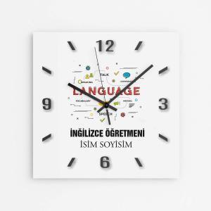 Kişiye Özel İngilizce Öğretmeni Duvar Saati