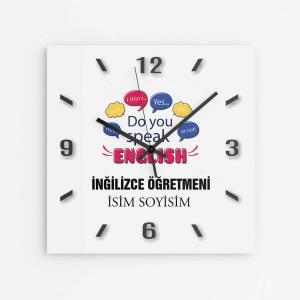 Kişiye Özel İngilizce Öğretmeni Duvar Saati