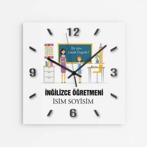 Kişiye Özel İngilizce Öğretmeni Duvar Saati