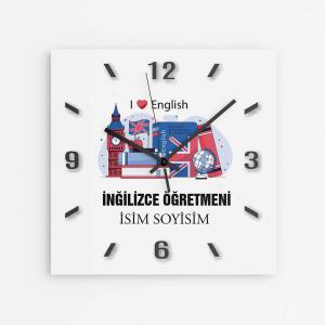 Kişiye Özel İngilizce Öğretmeni Duvar Saati