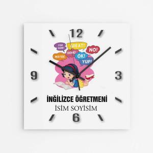 Kişiye Özel İngilizce Öğretmeni Duvar Saati