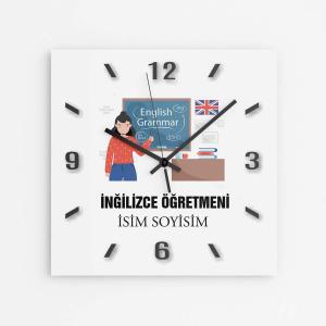 Kişiye Özel İngilizce Öğretmeni Duvar Saati