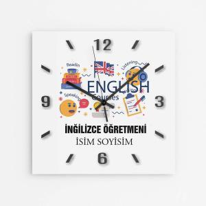 Kişiye Özel İngilizce Öğretmeni Duvar Saati