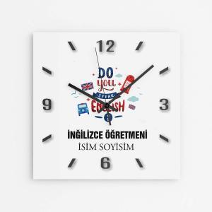 Kişiye Özel İngilizce Öğretmeni Duvar Saati