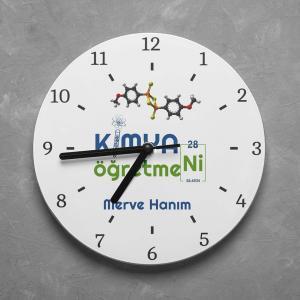Kişiye Özel Kimya Öğretmeni Duvar Saati