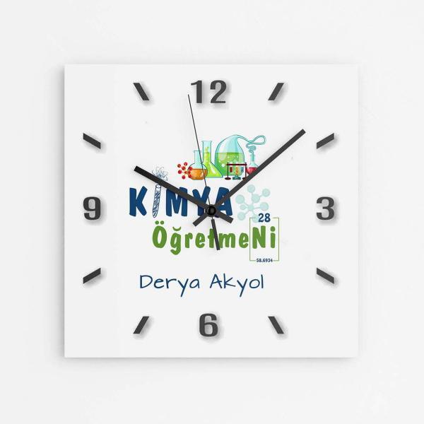 Kişiye Özel Kimya Öğretmeni Duvar Saat