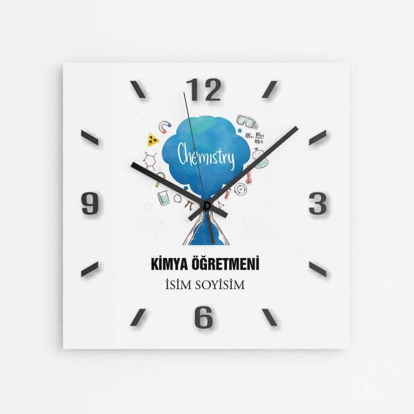 Kişiye Özel Kimya Öğretmeni Duvar Saati