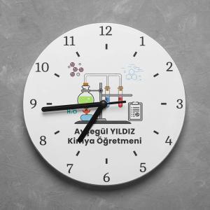 Kişiye Özel Kimya Öğretmeni Duvar Saati