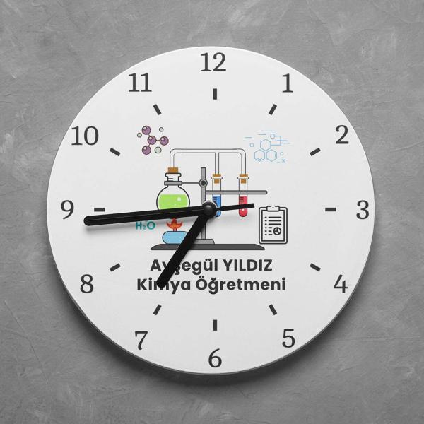 Kişiye Özel Kimya Öğretmeni Duvar Saati