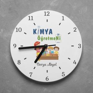 Kişiye Özel Kimya Öğretmeni Duvar Saati