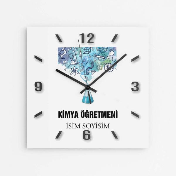 Kişiye Özel Kimya Öğretmeni Duvar Saati