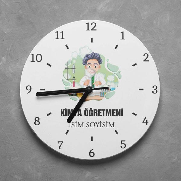 Kişiye Özel Kimya Öğretmeni Duvar Saati