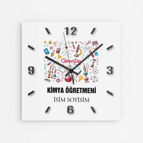 Kişiye Özel Kimya Öğretmeni Duvar Saati