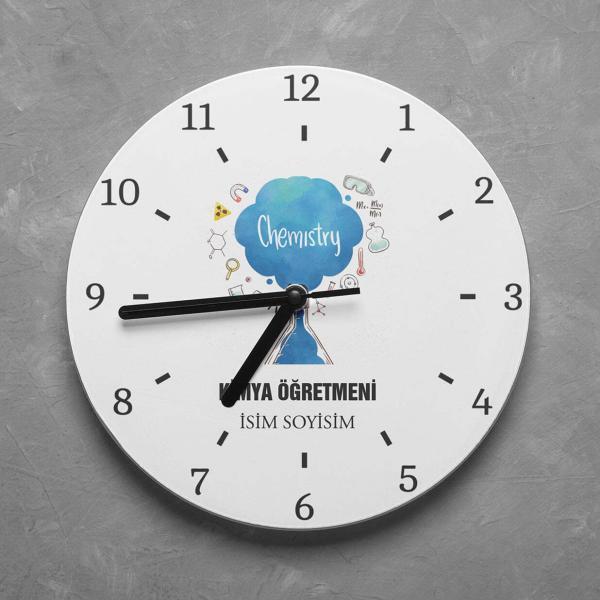 Kişiye Özel Kimya Öğretmeni Duvar Saati