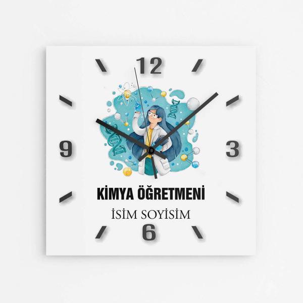 Kişiye Özel Kimya Öğretmeni Duvar Saati