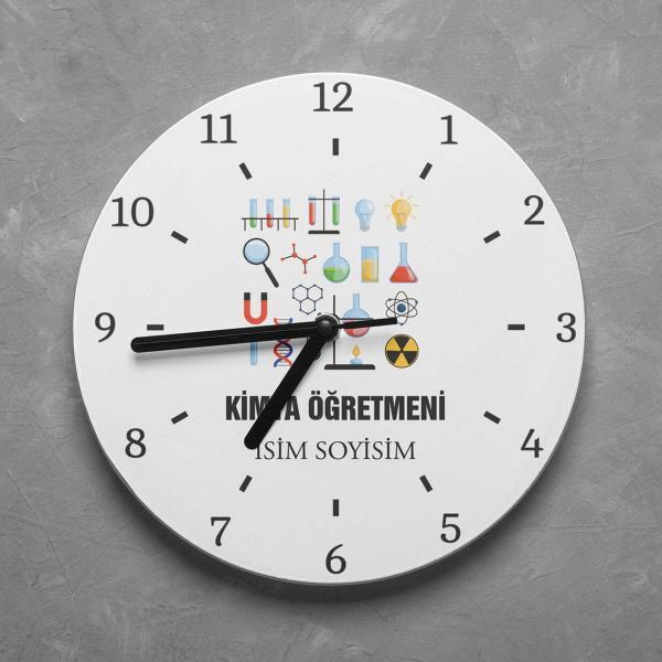 Kişiye Özel Kimya Öğretmeni Duvar Saati