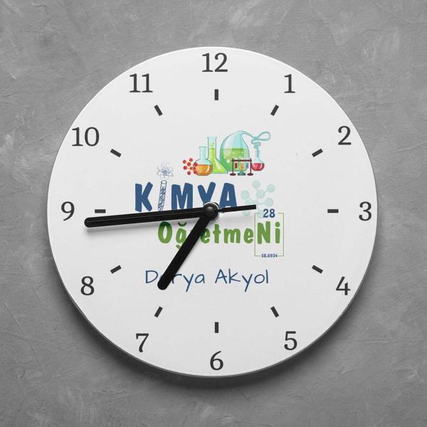 Kişiye Özel Kimya Öğretmeni Duvar Saati