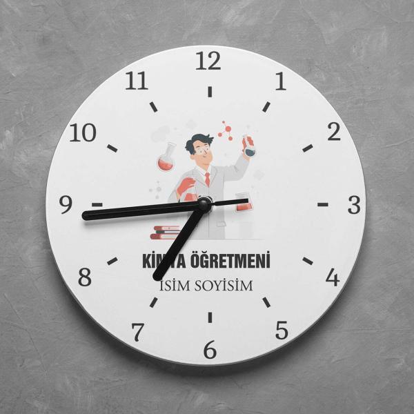 Kişiye Özel Kimya Öğretmeni Duvar Saati