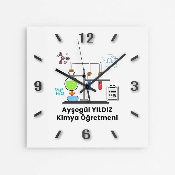 Kişiye Özel Kimya Öğretmeni Duvar Saat