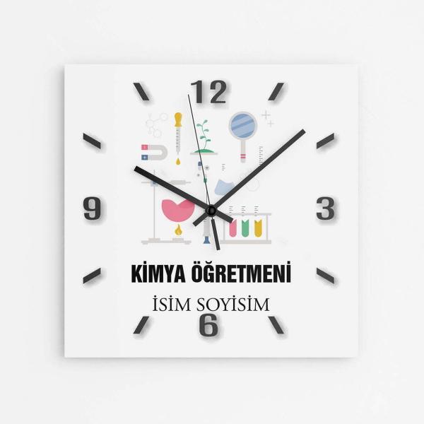 Kişiye Özel Kimya Öğretmeni Duvar Saati