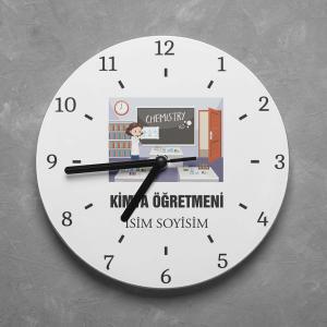 Kişiye Özel Kimya Öğretmeni Duvar Saati