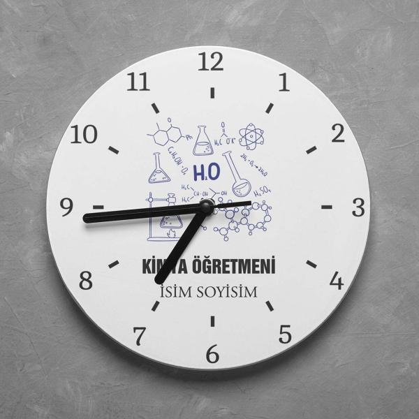 Kişiye Özel Kimya Öğretmeni Duvar Saati