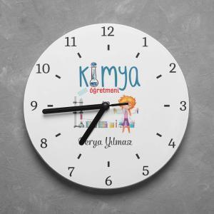 Kişiye Özel Kimya Öğretmeni Duvar Saati