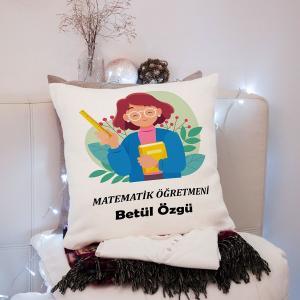 Matematik Öğretmeni Tasarımlı Yastık