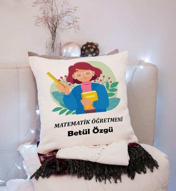 Matematik Öğretmeni Tasarımlı Yastık
