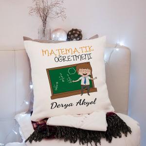 Matematik Öğretmeni Tasarımlı Yastık