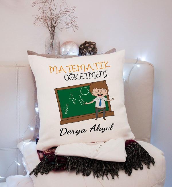 Matematik Öğretmeni Tasarımlı Yastık