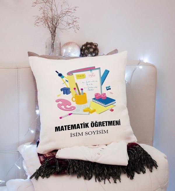 Matematik Öğretmeni Tasarımlı Yastık