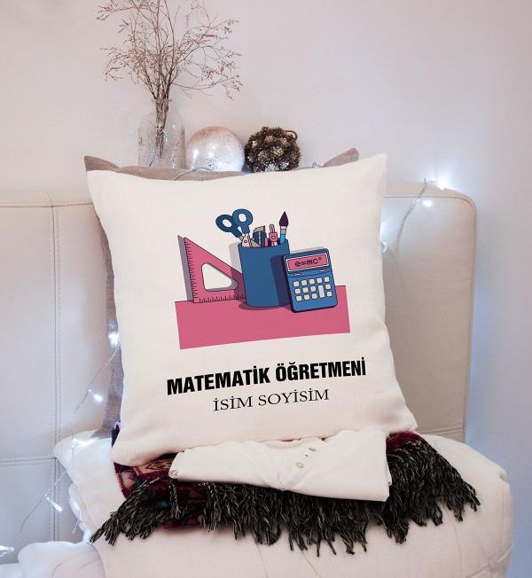 Matematik Öğretmeni Tasarımlı Yastık