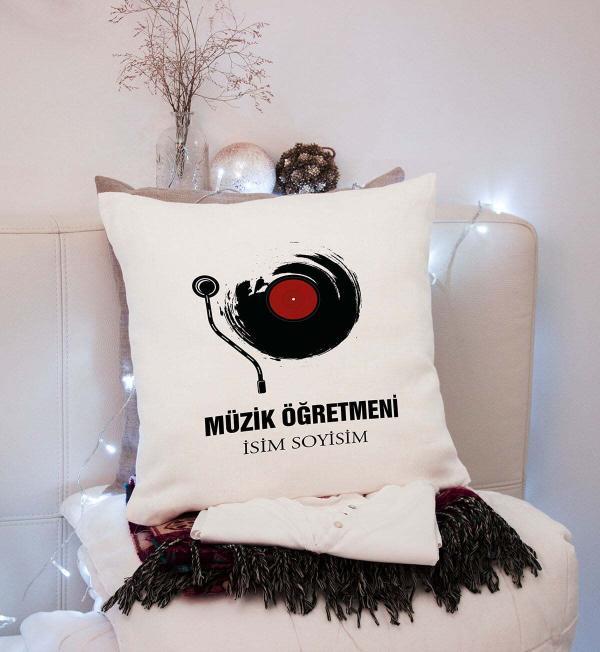 Müzik Öğretmeni Tasarımlı Yastık