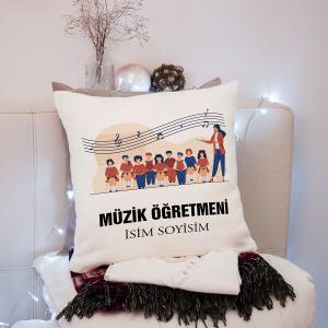 Müzik Öğretmeni Tasarımlı Yastık