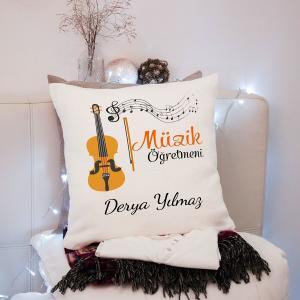 Müzik Öğretmeni Tasarımlı Yastık