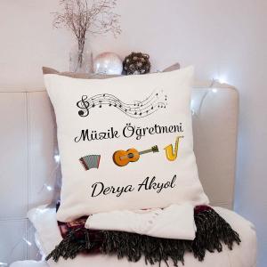 Müzik Öğretmeni Tasarımlı Yastık