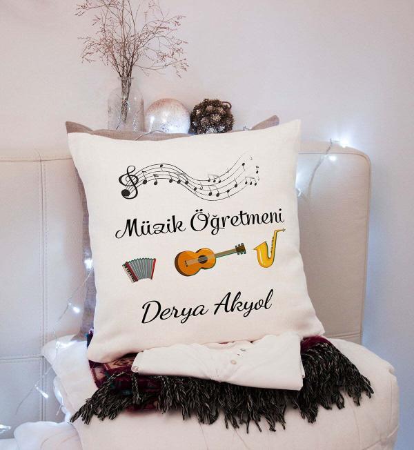Müzik Öğretmeni Tasarımlı Yastık