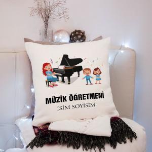 Müzik Öğretmeni Tasarımlı Yastık