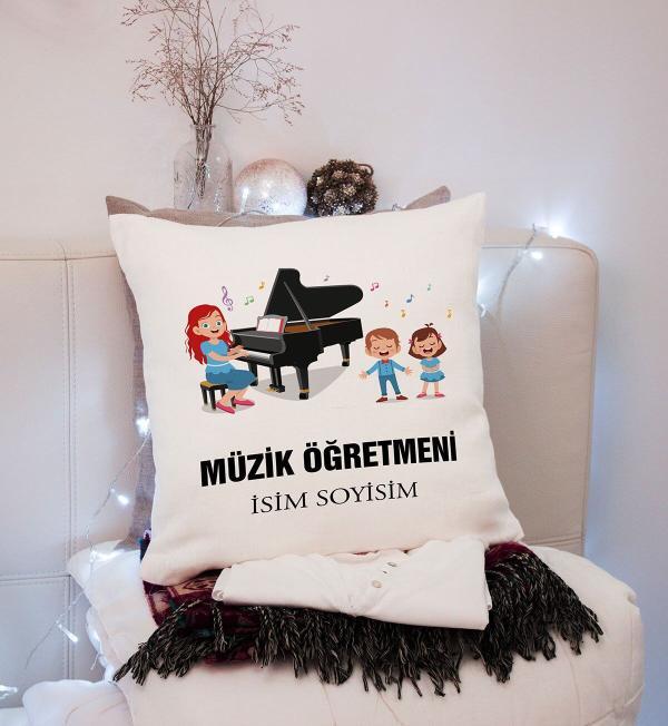 Müzik Öğretmeni Tasarımlı Yastık