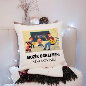 Müzik Öğretmeni Tasarımlı Yastık