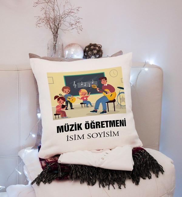 Müzik Öğretmeni Tasarımlı Yastık
