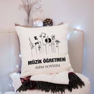 Müzik Öğretmeni Tasarımlı Yastık