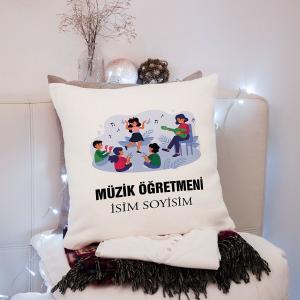 Müzik Öğretmeni Tasarımlı Yastık