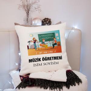 Müzik Öğretmeni Tasarımlı Yastık