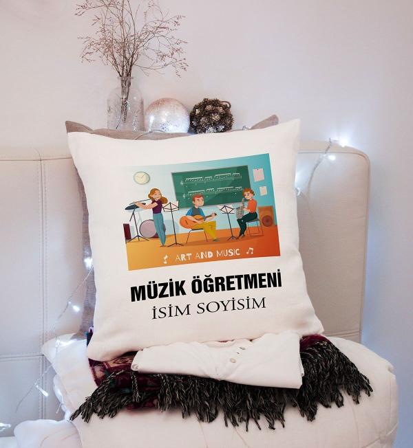 Müzik Öğretmeni Tasarımlı Yastık