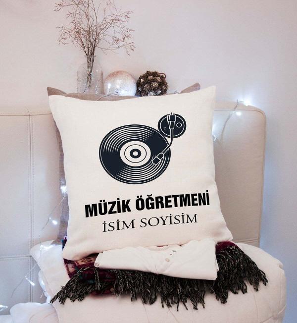 Müzik Öğretmeni Tasarımlı Yastık